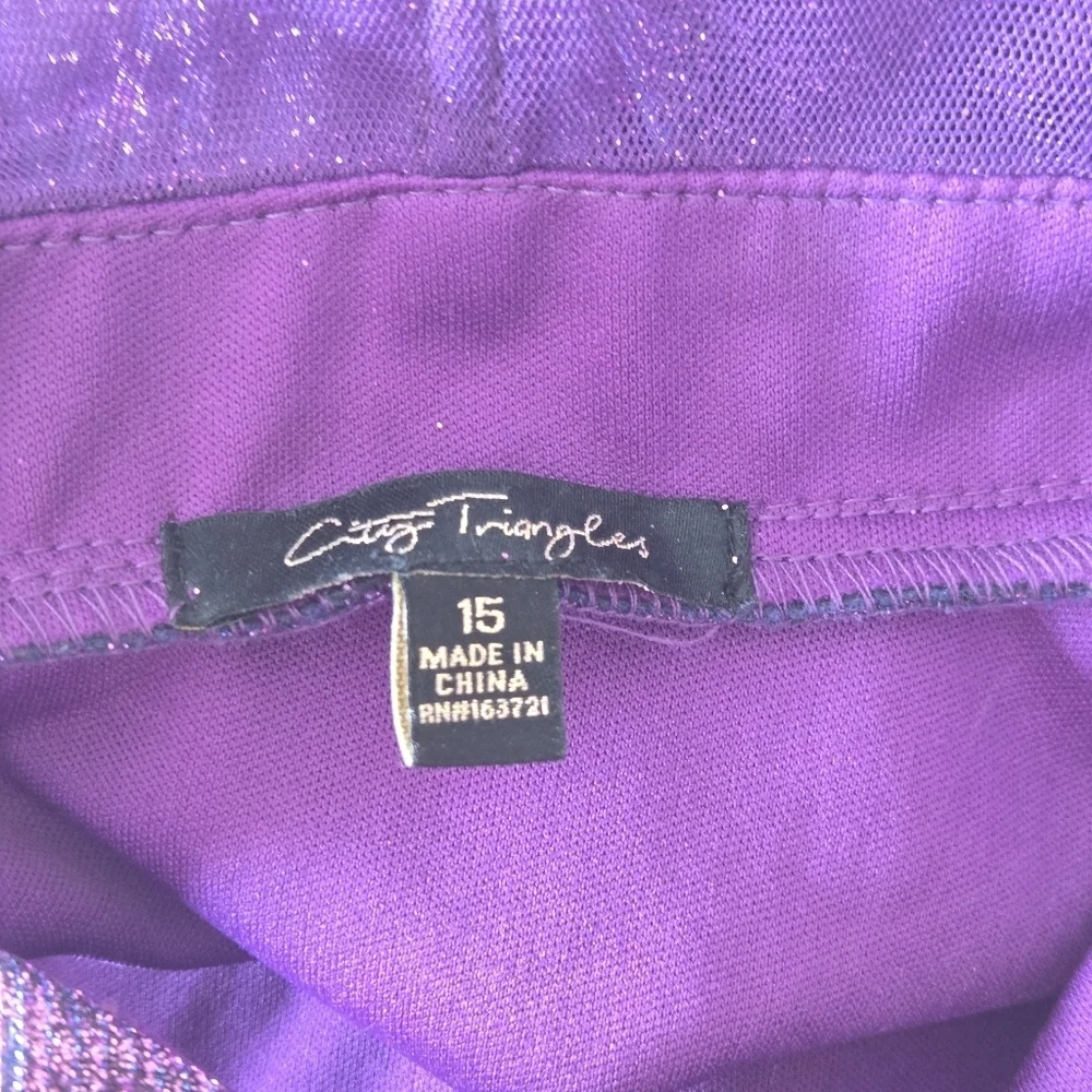 Elegant A-line Purple Glitter Dress